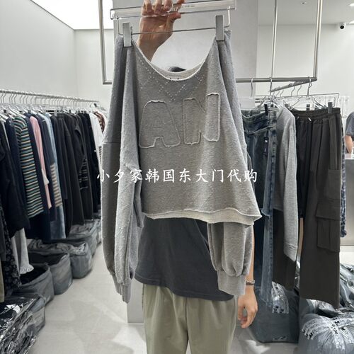 一件包邮 小夕韩国东大门代购ANDE 26秋季女装时尚新款纯色卫衣