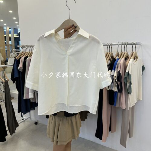 一件包邮 小夕韩国东大门代购FUNNY POWDER 26夏款女装新短袖T恤