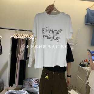 一件包邮 小夕韩国东大门代购 W AND J 26夏女装新品印花短袖 T恤