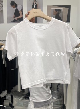 一件包邮 小夕韩国东大门代购RECOVER 26夏女装纯色圆领短袖T恤