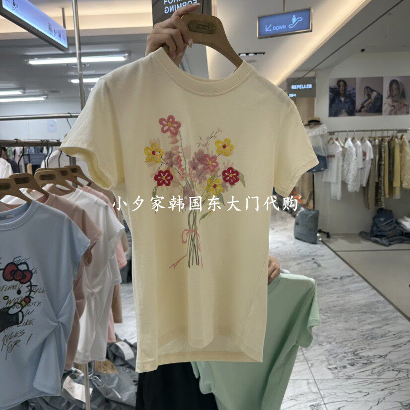 一件包邮 小夕韩国东大门代购FORMING-P 26夏款女装印花 短袖T恤
