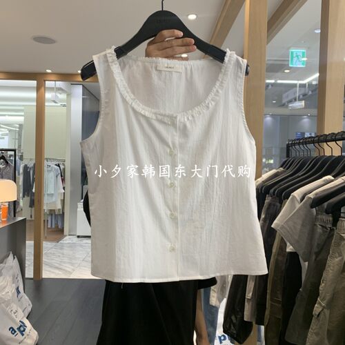 一件包邮 小夕韩国东大门代购OBJECT 26夏款女装系扣 吊带背心