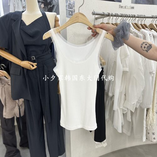 一件包邮 小夕韩国东大门代购 FOUNDATION26夏女简约纯色吊带背心