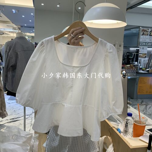 一件包邮 小夕韩国东大门代购FOREST 26夏女装新品纯色衬衫 T恤