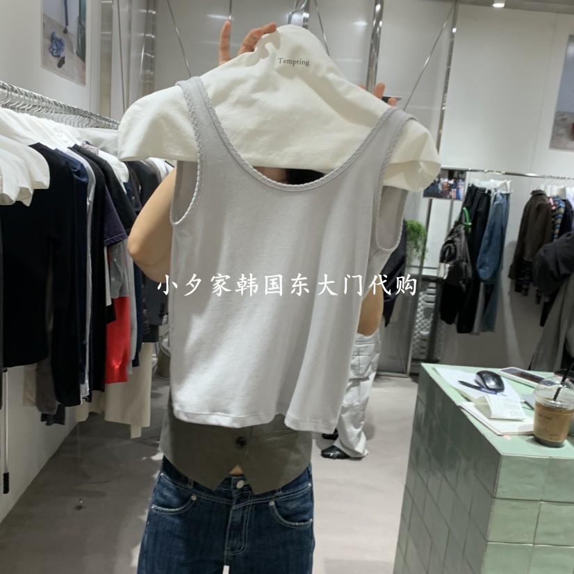 一件包邮 小夕韩国东大门代购TEMPTING26秋款女纯色简约吊带背心图片