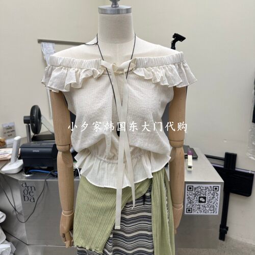 一件包邮 小夕韩国东大门代购 AMOEBA26夏女装新品一字肩 T恤