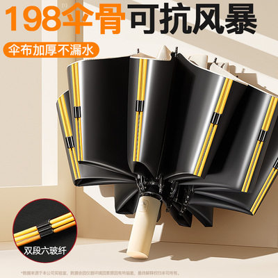 雨伞男女士全自动超大号双人折叠暴雨专用晴雨两用防晒遮阳J1074