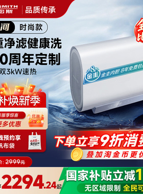 【国补15%】银河AO史密斯佳尼特金圭电热水器扁桶双胆60/80升HT1S