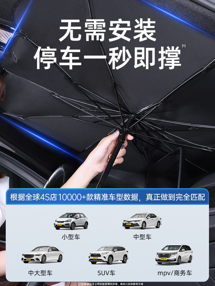 Car sun visor sunscreen heat insulation sunshade curtain cover car car front windshield panel cover parasol 1074