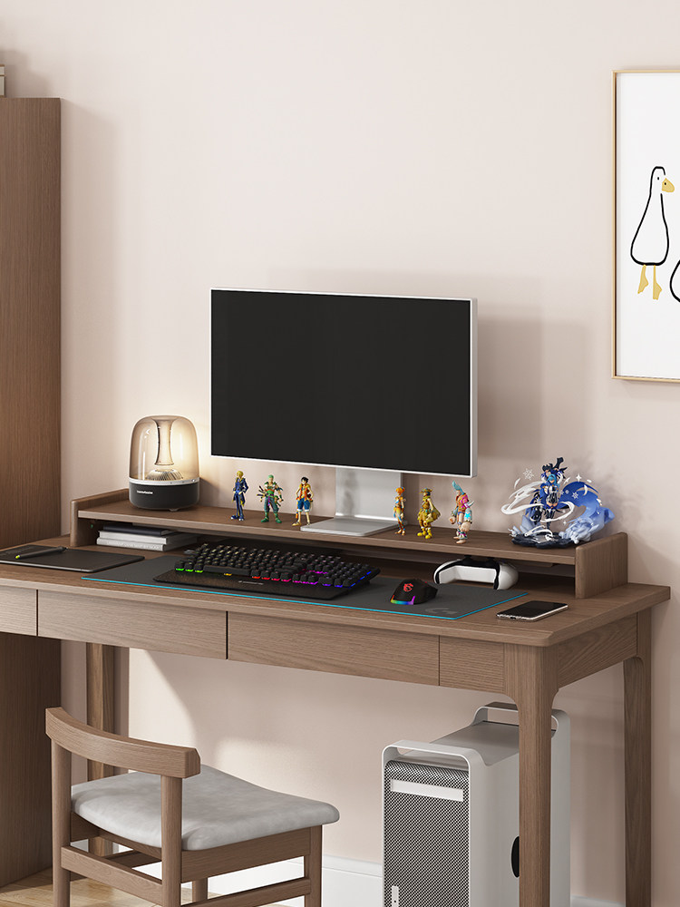 实木电脑显示器电视柜增高架台式屏幕桌面收纳置物架支架高架1910