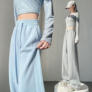 K姐2025春季新款垂坠感减龄Banana裤女小个子百搭运动休闲长裤子