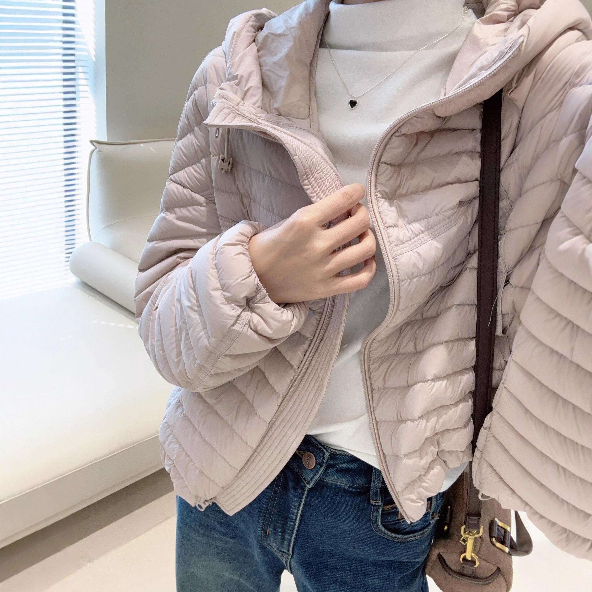 轻便羽绒！90白鸭绒连帽羽绒服轻薄保暖外套女25秋新G101113