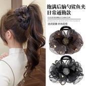 显发量气质百搭泡泡日常8cm抓夹高马尾丸子头盘发中号抓夹女