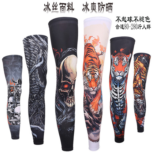 奔袭纹身腿套薄款防晒冰丝脚套