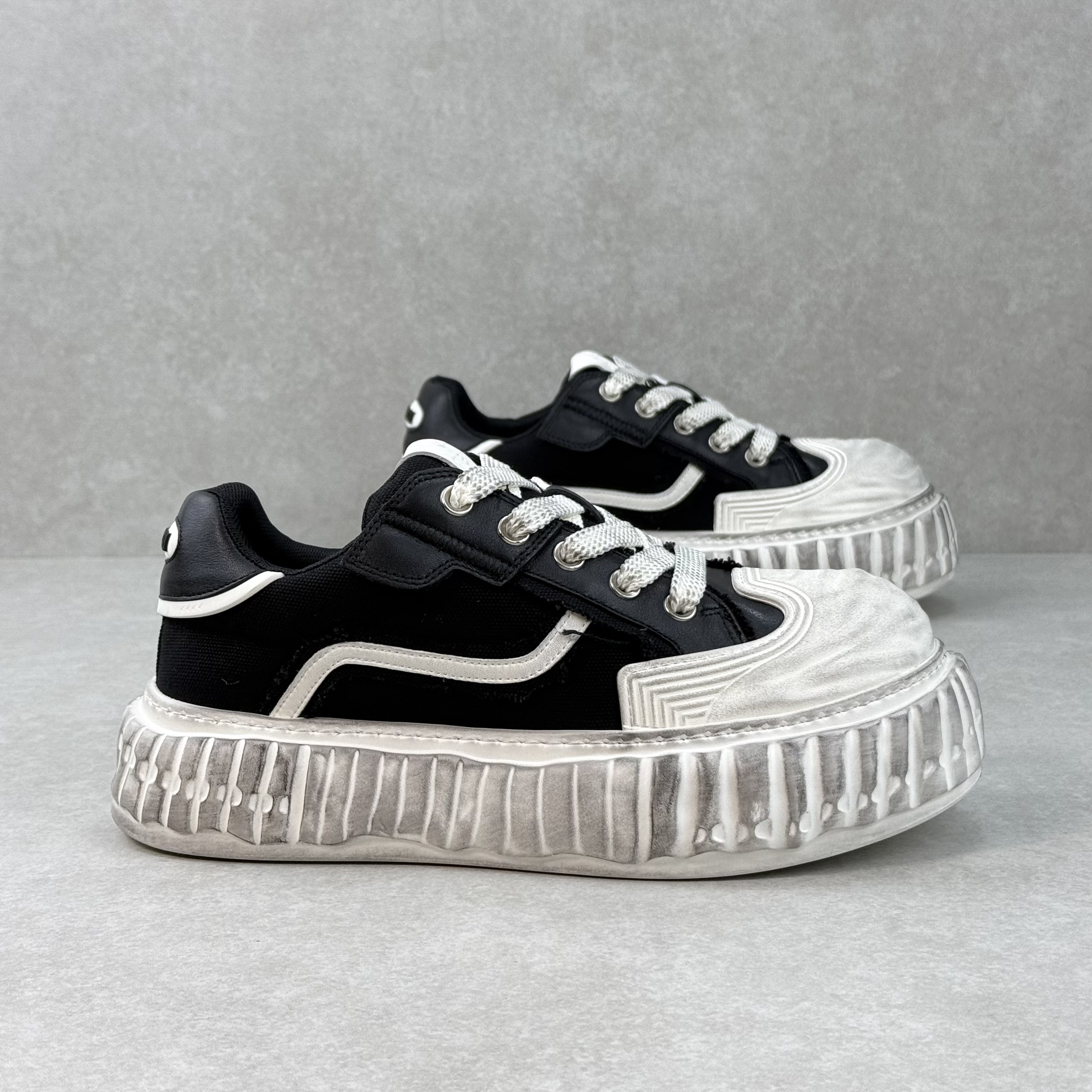 男鞋做旧脏脏鞋小众设计款帆布鞋