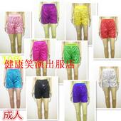 热裤 宽松版 女生男生舞台跳舞主持合唱热舞网布吊片大亮片弹力短裤