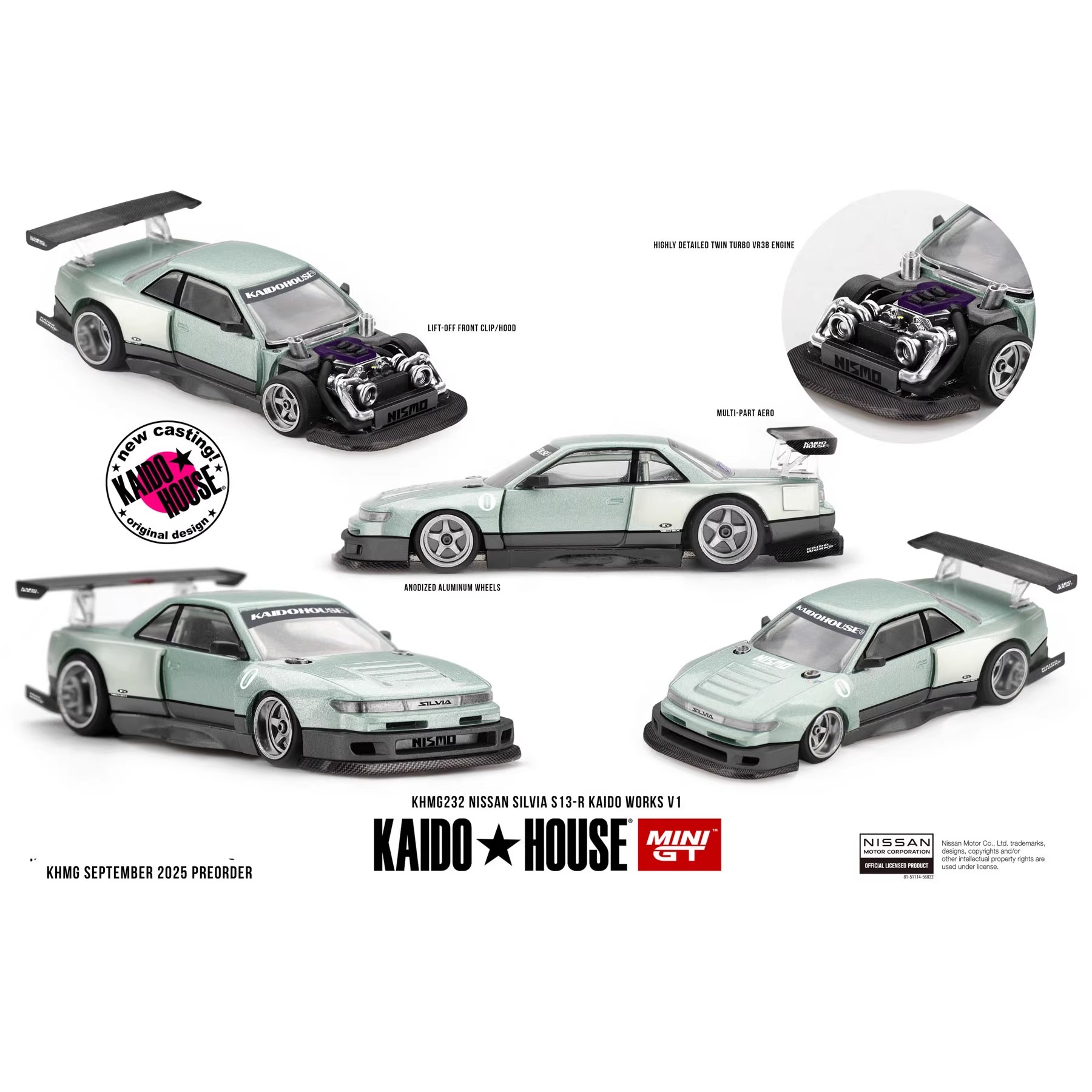 Kaido House 232号 MINIGT 1:64 Nissan Silvia S13 合金车模