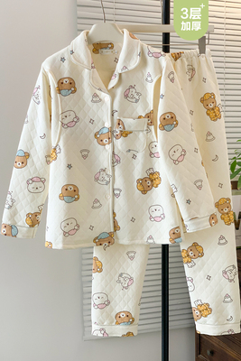 秋冬季加厚空气棉月子服春秋款纯棉产后孕妇睡衣哺乳期2月份3坐月 — 2