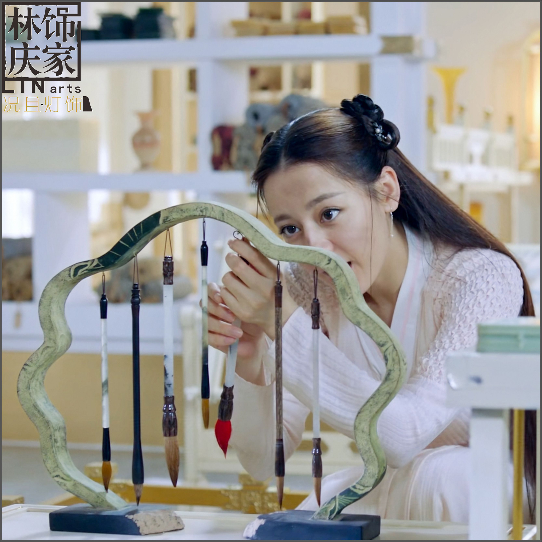 新中式仿古书房文化用品挂毛笔架