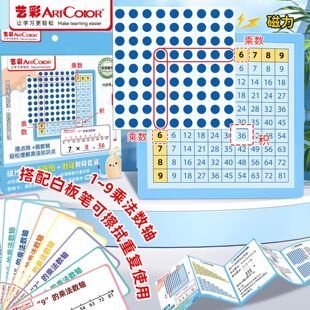 磁性小学生教具除法套装二年级九九验算点阵图数学乘法数轴卡学具
