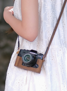 富士XT30三代保护套二代XS20XT50X100Vi相机包底座配件真皮xm5xe5