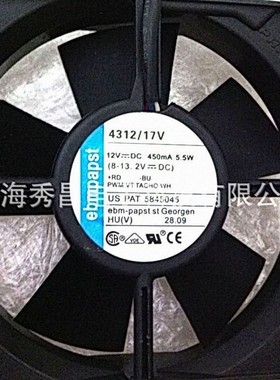 4318/17T 48VDC5.3W270MA 4线原装正品德国ebmpapst 进口轴流风扇