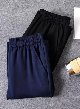 儿童藏蓝色初中小学生校服裤子藏青色校裤春秋款灰色直筒运动会裤