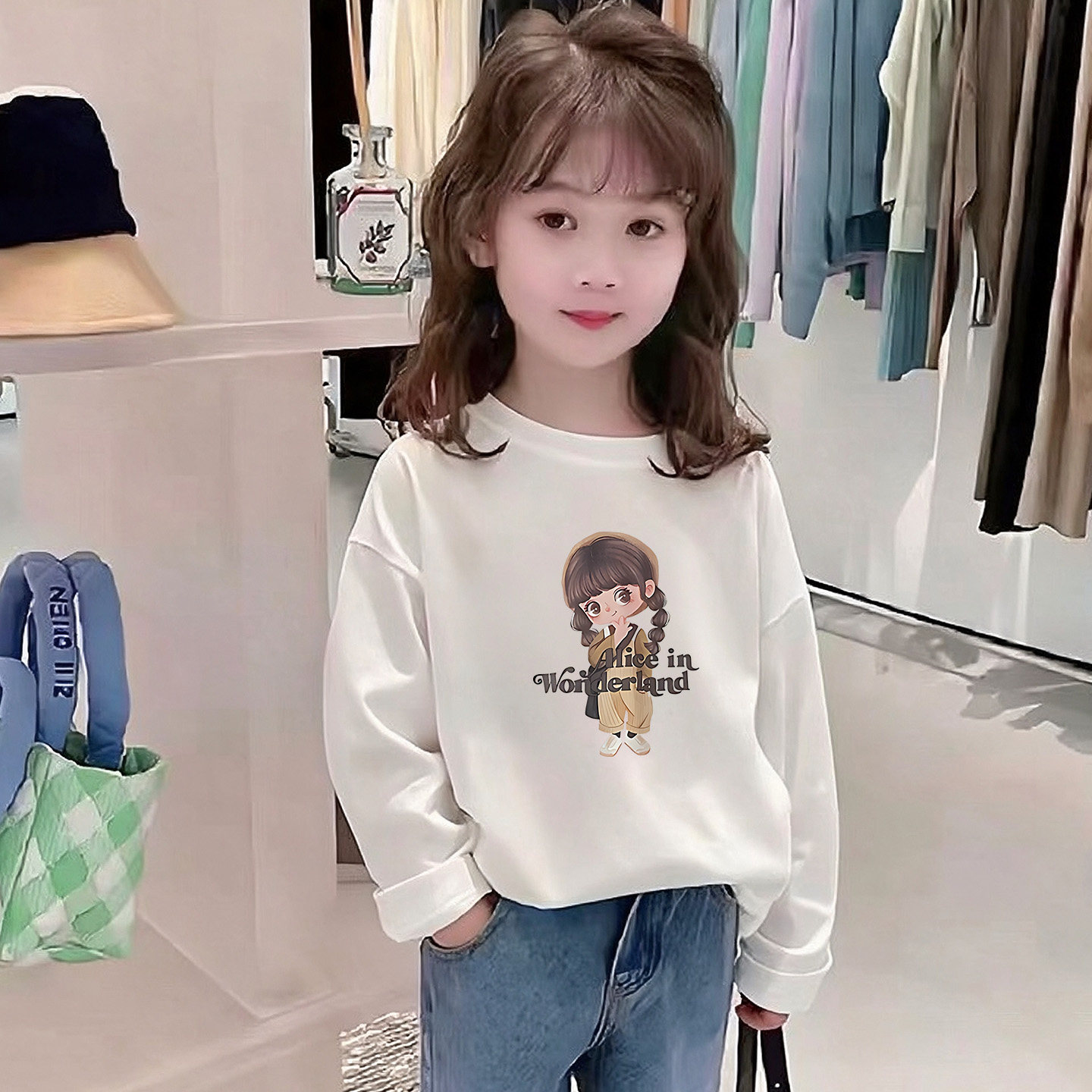 童装长袖纯棉T恤秋装洋气宝宝上衣男女童春秋打底衫中大儿童内搭