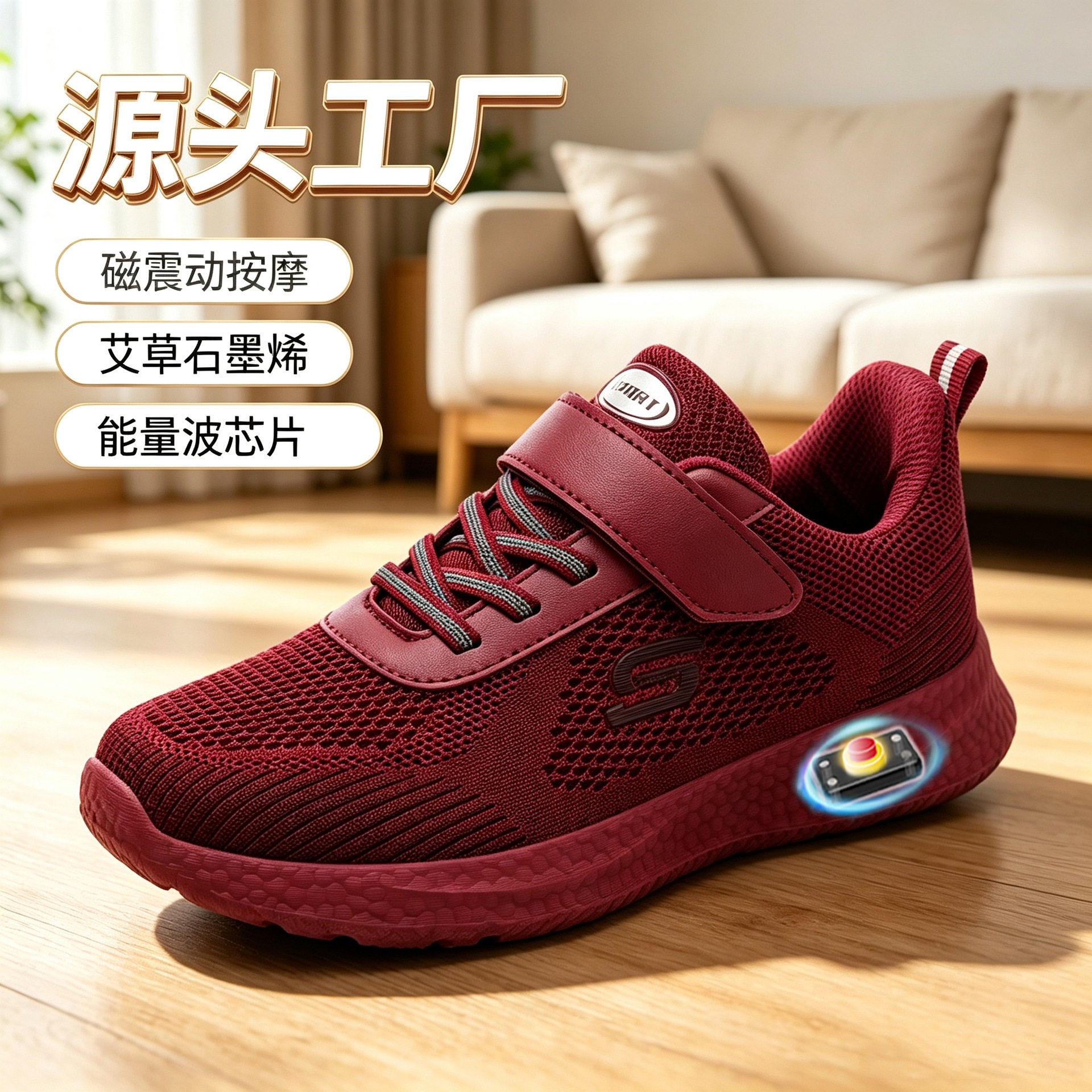超轻老人鞋量子功能健步鞋妈妈鞋跑步鞋