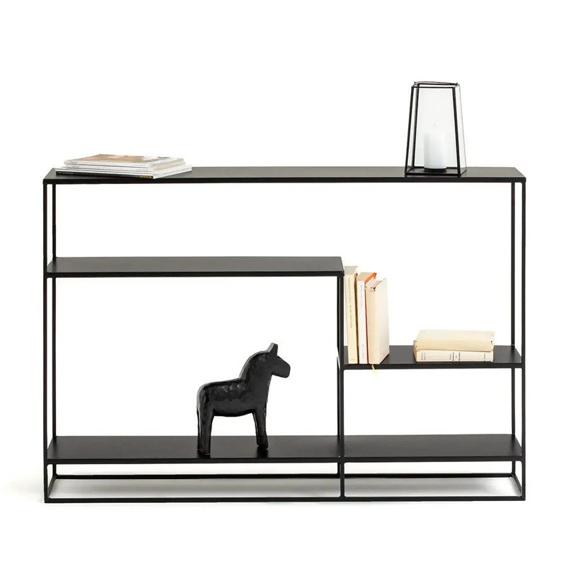 铁艺沙发后长条书架简约多层落地置物架客厅玄关厨房收纳隔板架子