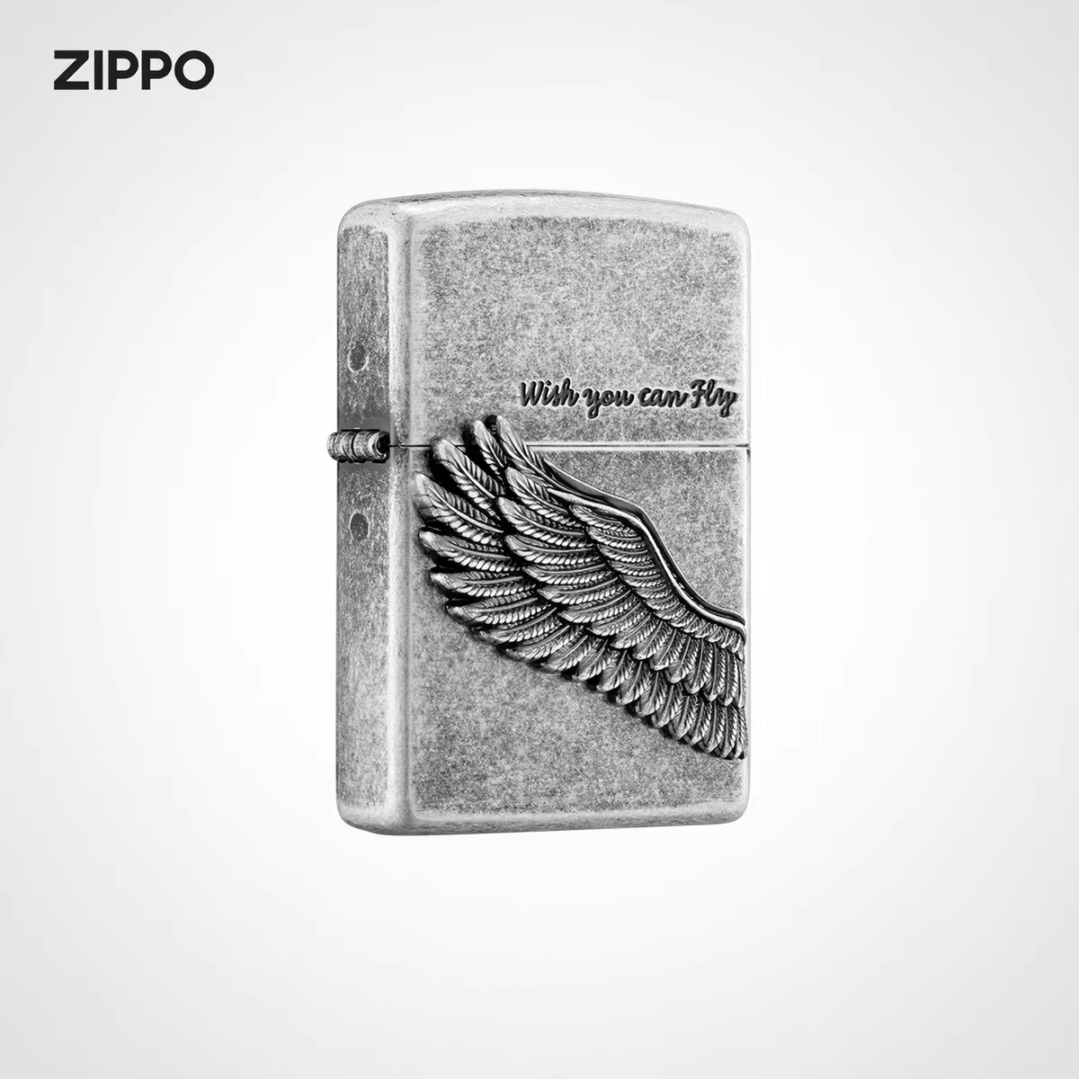 zippo打火机正品古银黑冰飞得更高爱情之翼防风煤油送男友礼物