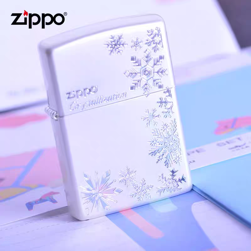 zippo正版打火机雪花