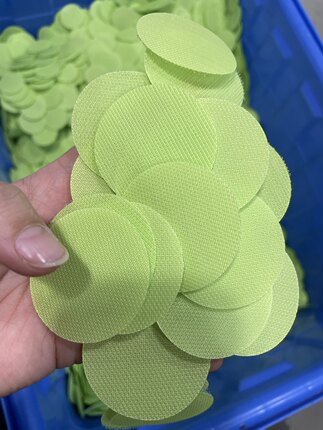 圆形现货绿色5cm魔术贴 手工缝补DIY 环保袋粘扣带 AB无胶搭扣