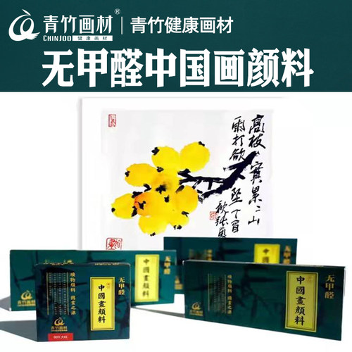青竹国画颜料12/18/24/36色单支无甲醛水墨画初学者学生套装工具