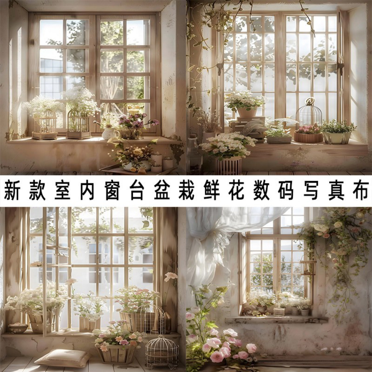 窗外窗台影楼摄影背景布包邮