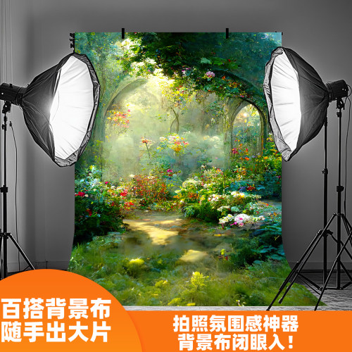 爱丽丝梦游仙境童话背景布仿真