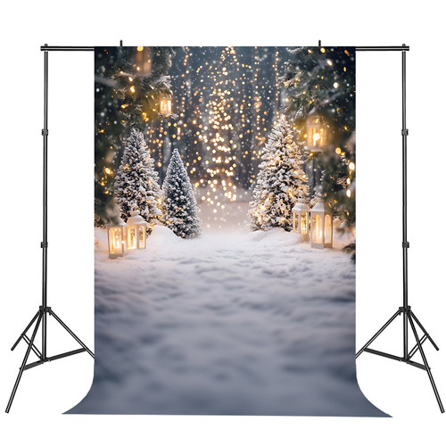 新款圣诞节雪地雪景氛围摄影布