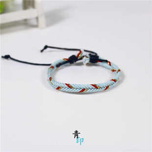 细手工编织手绳男女学生日系森系手链棉麻手链文艺小清新闺蜜礼物