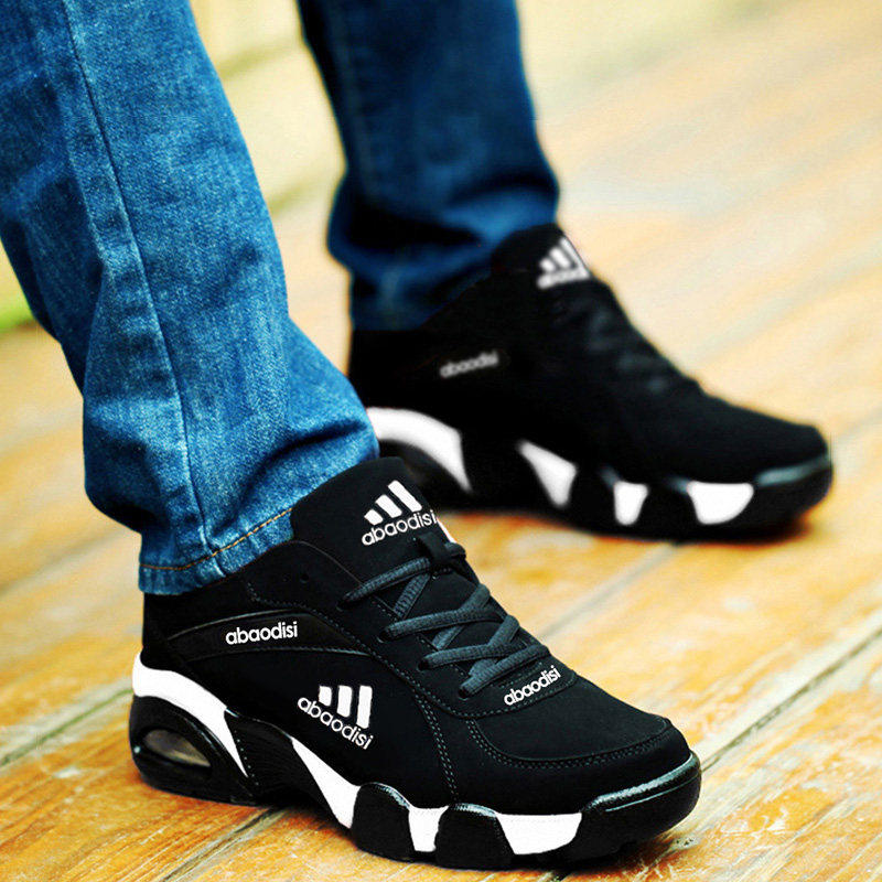 莆田三杠男鞋2025新款皮面防水运动鞋男士低帮百搭气垫休闲跑步鞋,运动鞋new,运动休闲鞋,淘宝优惠券,粉丝福利购,淘宝优惠卷