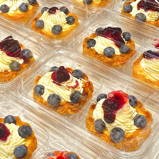 2粒4粒太阳花可颂蛋挞包装盒舒芙蕾烘焙西点甜品加高透明打包盒子