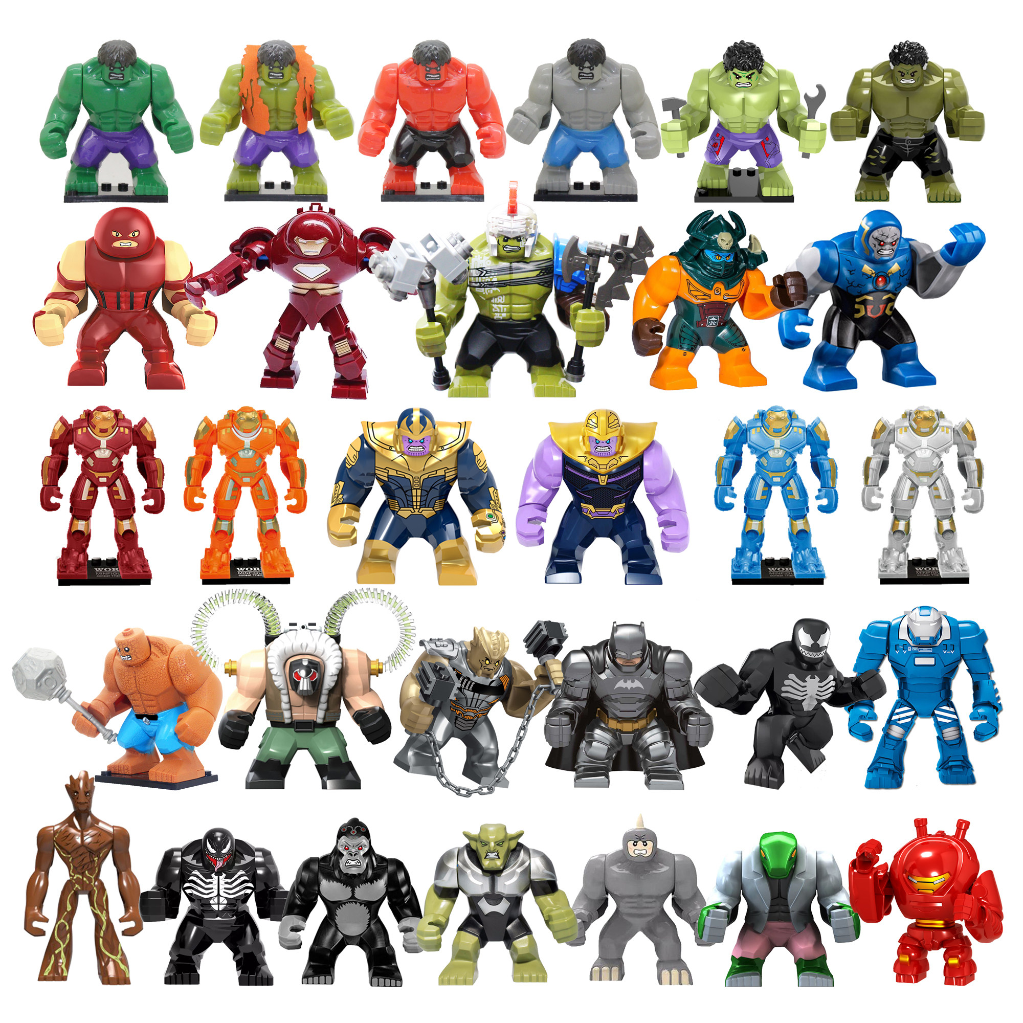 兼容乐高复联超级英雄大人仔反浩克mk贝恩毒液绿巨人灭霸积木玩具