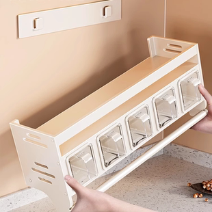 厨房置物架免打孔壁挂调料盒盐味精多功能高端收纳调味料瓶油壶架