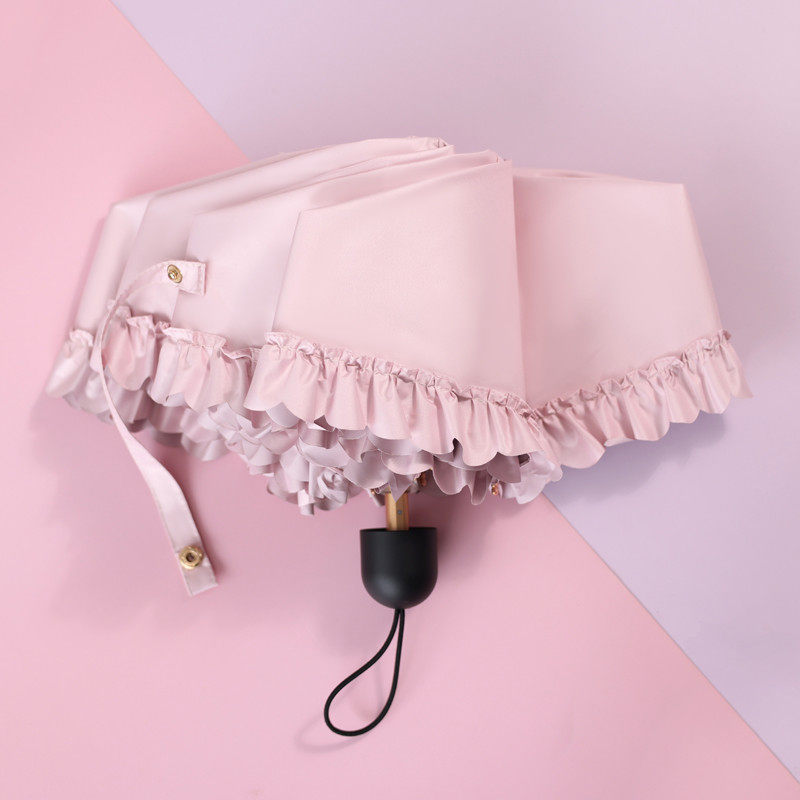 五折花边公主伞遮阳伞防晒防紫外线小清新晴雨两用雨伞女太阳伞