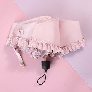 五折花边公主伞遮阳伞防晒防紫外线小清新晴雨两用雨伞女太阳伞