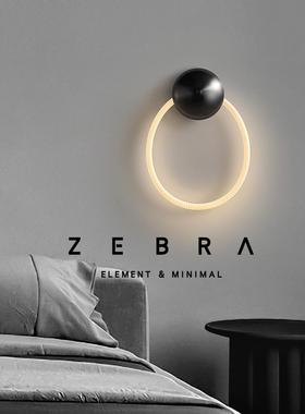 CIRCLE×现代简约卧室床头壁灯黑色轻奢创意书房展厅客厅线条ins