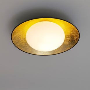 vintage中古黑金箔汤圆吸顶灯小众精装房入户房间卧室居室书房LED