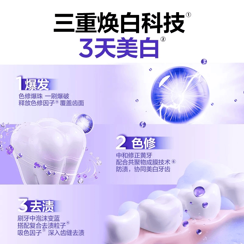 专研清新美白牙膏修色固色焕白牙齿去渍去黄去口臭100g升级版
