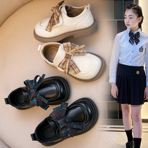 女孩时尚洋气玛丽珍皮鞋女童软底