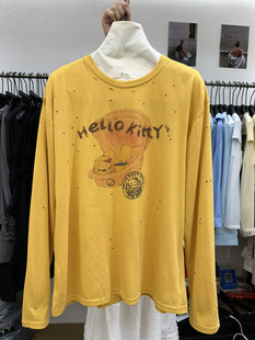 设计感烫钻卡通印花宽松显瘦圆领长袖 韩版 T恤上衣 新款 2026年春季