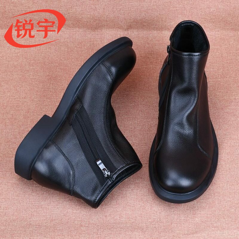 头层牛皮真皮舒适透气马丁靴男鞋皮靴中帮百搭高帮休闲鞋潮流单鞋